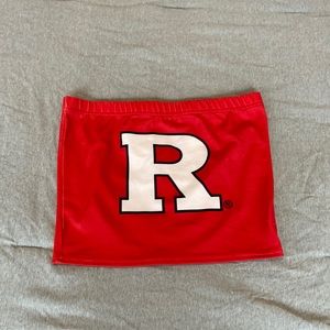 Rutgers Cropped Bandeau top. Size small